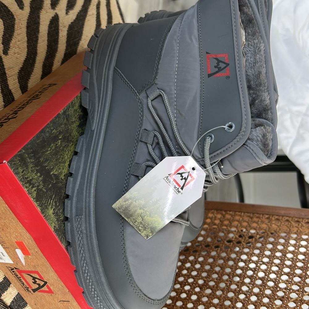 Avalanche Hiking Boots Grey Himalaya Lace Up Comfort Sherpa Lined Women’s 11 New - Picture 5 of 11